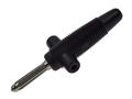 Wtyk bananowy; 4mm; BUELA-300 931667100; czarny; 60mm; lutowany; wtykany (gniazdo bananowe 4mm); 30A; 60V; mosiądz niklowany; PVC; Hirschmann; RoHS; BILA-300