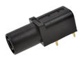 Banana socket; 4mm; 24.245.2; through hole mounted; black; angled; safe; 33,6mm; 24A; 1000V; gold plated brass; PA; Amass; RoHS