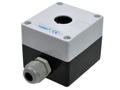 Control box; LAY5-BP01; white-black; plastic; IP54; with PG13,5 cable gland; single; 80x72x65mm; 22mm panel mount; YUMO; RoHS
