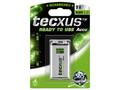 Rechargeable battery; Ni-Mh; RTU-6F22 9V; 8,4V; 200mAh; 16,5x25,5x48,5mm; TECXUS; 9V 6F22 6LR61