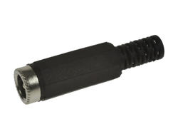 Socket; 2,1mm; DC power; 5,5mm; DCP-03-2.1A; straight; for cable; solder; plastic; RoHS