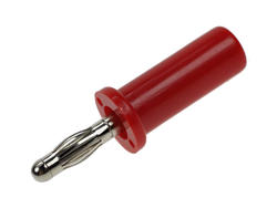 Banana plug; 4mm; 25.420.1; red; 41,5mm; solder; 24A; 60V; nickel plated brass; ABS; Amass; RoHS