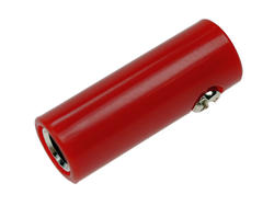 Gniazdo bananowe; 4mm; 25.433.1; na kabel; czerwony; przykręcany; 20,4mm; 32A; 60V; mosiądz niklowany; ABS; Amass; RoHS; A-1.305.N.R