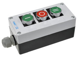 Przełącznik; przyciskowy; LAY5-BP311H29; OFF-(ON)+ON-(OFF)+OFF-(ON); czerwony+zielony; bez podświetlenia; śrubowe; 2 pozycje; 5A; 250V AC; 22mm; Yumo