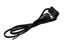 Cable; powewr supply with switch; S1W-2/07/1.5BK; switch ON-OFF 1way; wires; CEE 7/16 flat plug; 1,5m; black; 2 cores; 0,75mm2; 2A; BQ Cable; PVC; flat; stranded; Cu; RoHS