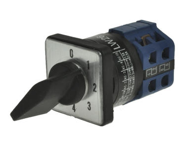 Switch; cam; rotary; LW26-10-M0-F/1P 0-4; 5 positions; OFF-4xON; 45°; bistable; panel mounting; 1 way; 2 layers; screw; 10A; 440V AC; black; 8mm; 30x30mm; 38mm; Howo