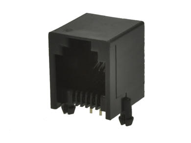 Socket; RJ12 6p6c; 9612-6613u; through hole; angled 90°; black; latch; KLS; RoHS