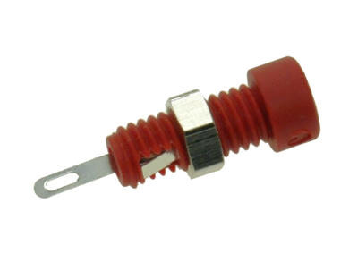 Banana socket; 2mm; MBI-1 930308101; red; solder; 21mm; 6A; 60V; nickel plated brass; Hirschmann; RoHS