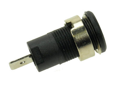 Banana socket; 4mm; 24.302.2; black; safe; 6,3mm connector; 32mm; 32A; 1000V; nickel plated brass; PA; Amass; RoHS; 2.203 K