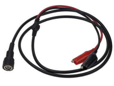 Test lead; 21.050.2; BNC / crocodile clip; 4mm; 1,2m; PVC; 0,5mm2; black & red; 3A; 150V; nickel plated brass; Amass