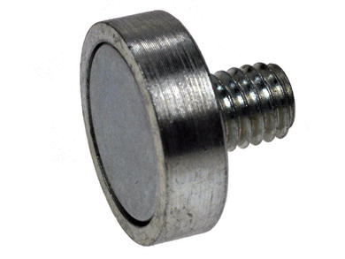 Magnet; hanger; N38; 16mm; 4,5mm; 12,5mm; nickel plated; Neodymium; screw M6x10mm