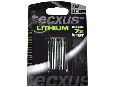 Battery; lithium; FR03 AAA; 1,5V; 1000mAh; blister; fi 10,3x44,5mm; TECXUS; R3 AAA