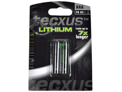 Bateria; litowa; FR03 AAA; 1,5V; 1000mAh; blister; fi 10,3x44,5mm; TECXUS; R3 AAA