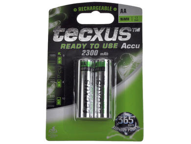 Rechargeable battery; Ni-Mh; RTU-R06 AA2; 1,2V; 2300mAh; fi 14,4x50mm; TECXUS; R6 AA