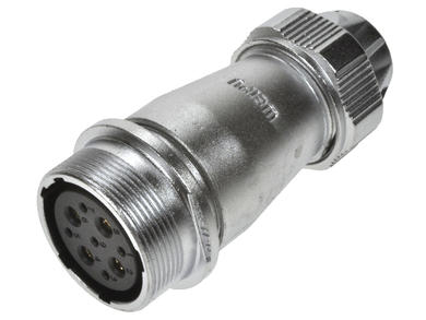 Socket; WF24K9ZE1; 9 ways; solder; 0,75; 2,5mm2; 9-10,5mm; WF24; for cable; IP67; 25A; 500V; Weipu; RoHS