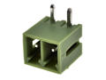 Terminal block; XY2500R-F-02P3.81; 2 ways; R=3,81mm; 7mm; 8A; 125V; through hole; angled 90°; closed; green; Xinya; RoHS