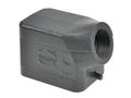 Connector housing; Han A; 09300061541; 6B; metal; angled 45°; for cable; one side cable entry; for single locking lever; entry for PG16 cable gland; grey; IP65; Harting; RoHS