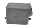 Connector housing; Han A; 09300061541; 6B; metal; angled 45°; for cable; one side cable entry; for single locking lever; entry for PG16 cable gland; grey; IP65; Harting; RoHS