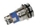 Przełącznik; przyciskowy; PB-M19-03ZR; ON-ON; 1 tor; podświetlenie LED 12V; czerwony; ring; bistabilny; na panel; 5A; 250V AC; 19mm; IP65; RoHS