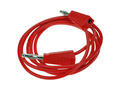 Test lead; 22.100.100.1; 2x banana plug; 4mm; 1m; PVC; 0,75mm2; red; 15A; 60V; nickel plated brass; Amass; 3.106.100