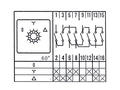Przełącznik; krzywkowy; obrotowy; LW26-32-M2-I/3P 0YD; 3 pozycje; OFF-ON-ON; 60°; bistabilny; na panel; 3 tory; 4 warstwy; śrubowe; 32A; 440V AC; czarny; 8mm; 64x64mm; 80mm; Howo; RoHS