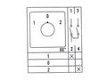 Przełącznik; krzywkowy; obrotowy; LW26-10-M0-F/1P 102; 3 pozycje; ON-OFF-ON; 60°; bistabilny; na panel; 1 tor; 1 warstwa; śrubowe; 10A; 440V AC; czarny; 8mm; 30x30mm; 30mm; Howo; RoHS