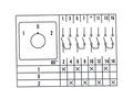 Przełącznik; krzywkowy; obrotowy; LW26-32-M2-I/4P 102; 3 pozycje; ON-OFF-ON; 60°; bistabilny; na panel; 4 tory; 4 warstwy; śrubowe; 32A; 440V AC; czarny; 8,5mm; 64x64mm; 80mm; Howo; RoHS