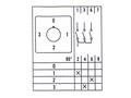 Switch; cam; rotary; LW26-32-M2-I/1P 0-3; 4 positions; OFF-3xON; 45°; bistable; panel mounting; 1 way; 2 layers; screw; 32A; 440V AC; black; 8mm; 64x64mm; 55mm; Howo