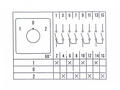 Switch; cam; rotary; LW26-10-M0-F/4P 102; 3 positions; ON-OFF-ON; 60°; bistable; panel mounting; 4 ways; 4 layers; screw; 10A; 440V AC; black; 8mm; 30x30mm; 54mm; Howo; RoHS