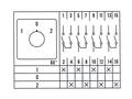 Switch; cam; rotary; LW26-20-M1-F/4P 102; 3 positions; ON-OFF-ON; 60°; bistable; panel mounting; 4 ways; 4 layers; screw; 20A; 440V AC; black; 8,5mm; 48x48mm; 61mm; Howo; RoHS