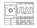 Przełącznik; krzywkowy; obrotowy; LW26-20-M1-F/3P 0YD; 3 pozycje; OFF-ON-ON; 60°; bistabilny; na panel; 3 tory; 4 warstwy; śrubowe; 20A; 440V AC; czarny; 8mm; 48x48mm; 61mm; Howo; RoHS