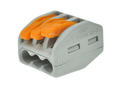 Connector; instalation; 222-413; 3 ways; 16,5mm; 24A; 450V; for cable; jumper; spring; 0,08÷2,5mm2; orange; grey; Wago; RoHS