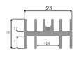 Radiator; DY-CQ/2; z pinem do druku; z otworem; czerniony; 20mm; H; 15K/W; 23mm; 16mm