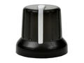 Knob; N4; 6mm; white; black; fi 16/12mm; 14mm; plastic; Elzar