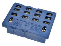 Gniazdo przekaźnika; F96.14.SMA; do druku (PCB); niebieski; z obejmą; Finder; RoHS; Kompatybilne z przekaźnikami: 56.34