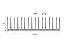 Heatsink; A6023; 7,8kg/m; ribbed; 190,5mm; 50mm; Kety