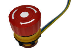 Przełącznik; bezpieczeństwa; przyciskowy; LAS1-A22Y-11TSB/L; ON-ON; grzybkowy; odkręcany; 1 tor; czerwony; bez podświetlenia; bistabilny; z przewodem; 1,5A; 250V AC; Onpow