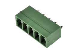 Terminal block; EDV-3.81-05P; 5 ways; R=3,81mm; 9,3mm; 8A; 300V; through hole; straight; closed; green; KLS; RoHS; STL1550