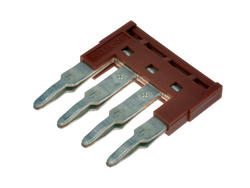 Insertion bridge; for DIN rail terminal blocks; DSS2.5N-04P; red; 1 way; Dinkle; RoHS