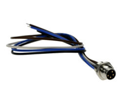 Plug with cable; 42-01033; M8-4p; 4 ways; straight; with 0,2m cable; 0,25mm2; for panel; threaded joint (M16x1,5); 8mm; black; IP67; 3A; 250V; Conec; RoHS