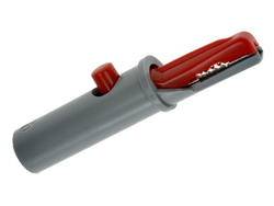Crocodile clip; AK10 / 930126101; red; 53mm; pluggable (4mm banana socket); 6A; 60V; brass; Hirschmann; RoHS