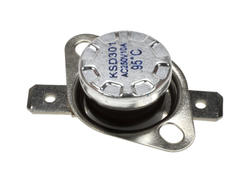 Thermostat; bimetallic; KSD301A-A324h; NC; 95°C; 10A; 250V AC; Metal diameter 16x20mm with moving bracket; 6,3mm horizontal connectors; bakelite; Bochen