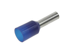 Cord end terminal; 8mm; ferrule; insulated; KRI250BL08; blue; straight; for cable; 2,5mm2; crimped; 1 way