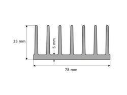 Radiator; A5723; 2,5kg/m; żebrowany; 78mm; 35mm; Kęty