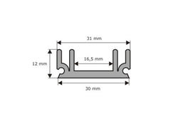 Radiator; P22139; 0,445kg/m; U; 30mm; 12mm; Firma Piekarz