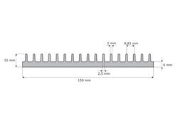 Heatsink; P3698; 3,4kg/m; ribbed; 150mm; 15mm; Firma Piekarz