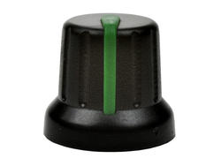 Gałka; N-4/BKGN6; 6mm; zielony; czarny; fi 16/12mm; 14mm; plastik; Elzar