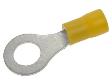 Cord end terminal; M8; ring; insulated; KOIM8Y; yellow; straight; for cable; 4÷6mm2; tinned; crimped