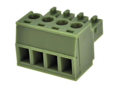 Terminal block; XY2500F-C-04P3.81; 4 ways; R=3,81mm; 15,4mm; 8A; 125V; for cable; angled 90°; square hole; slot screw; screw; vertical; 1,5mm2; green; Xinya; RoHS