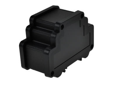 Enclosure; DIN rail mounting; ALUD2MGS-PBK-V0; aluminum; 44mm; 98,3mm; 69mm; IP66; black; Gainta; 0...+70°C; RoHS; 8pcs of stainless steel screws; EPDM gasket; rubber feet